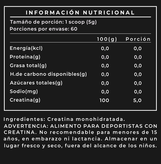Creatina Monohidratada 100% Pura   300g