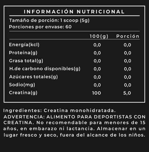 Creatina Monohidratada 100% Pura   300g